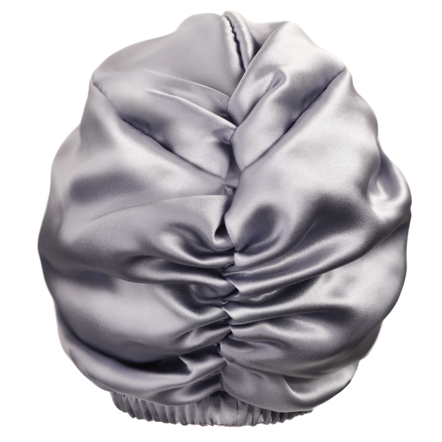Qrown® Dvousrtanný hedvábný turban na spaní – Champagne / Šedá
