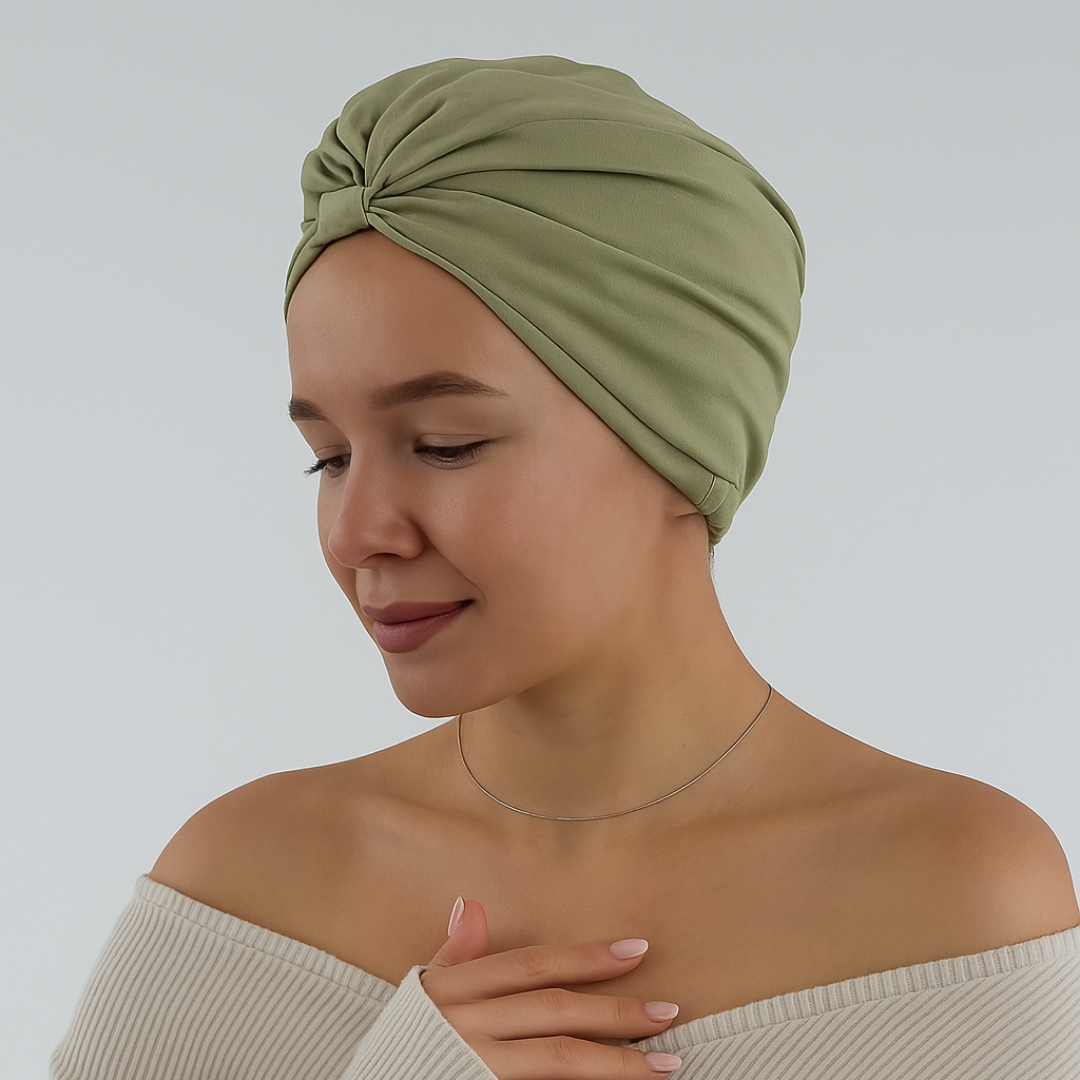 Hedvábné turbany a čepice na spaní