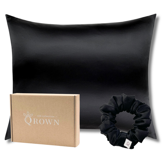 Qrown® Hedvábný povlak na polštář 60×80cm s hedvábnou gumičkou