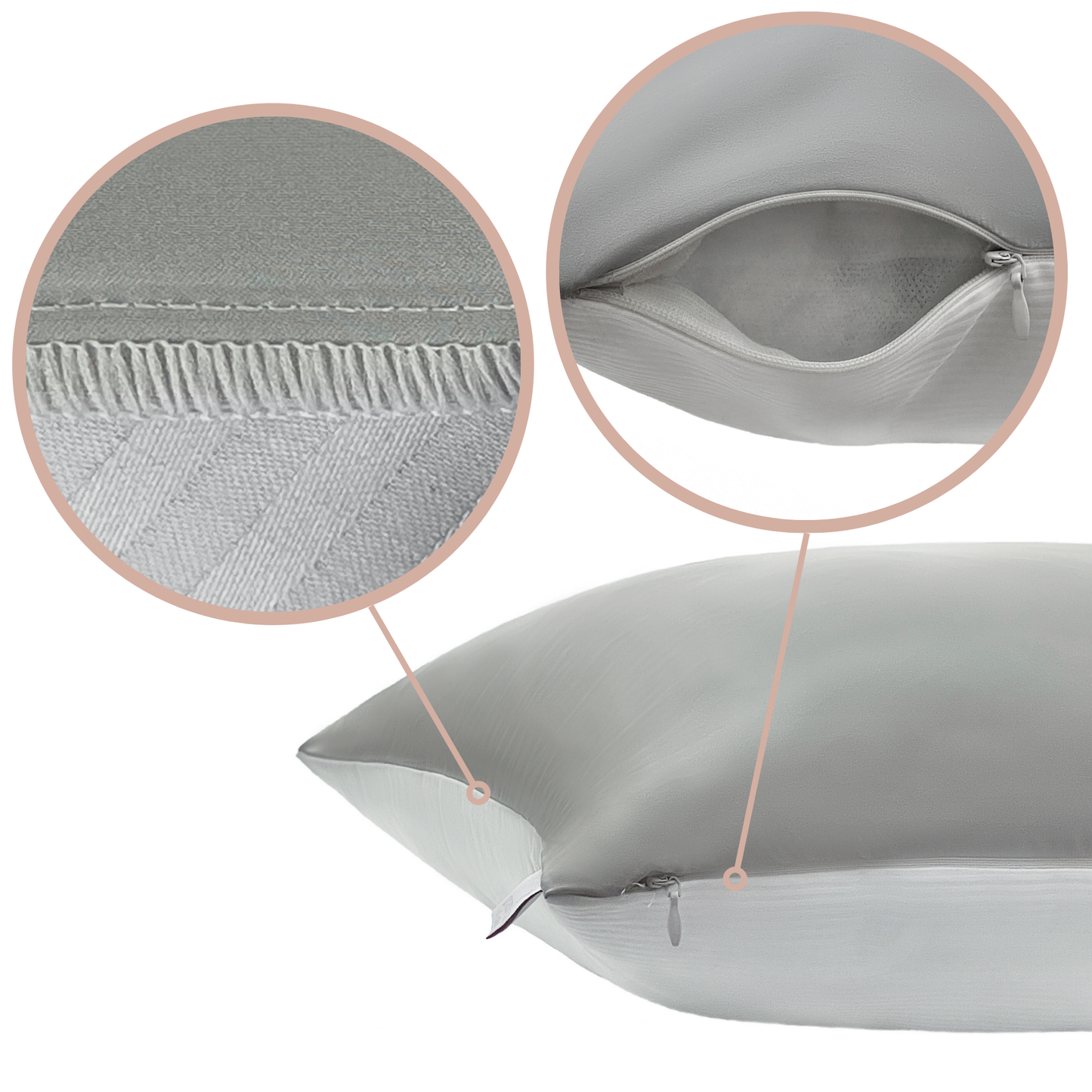 Qrown® Hedvábný povlak na polštář 40×60cm – 22 momme morušové hedvábí, bavlněná zadní strana