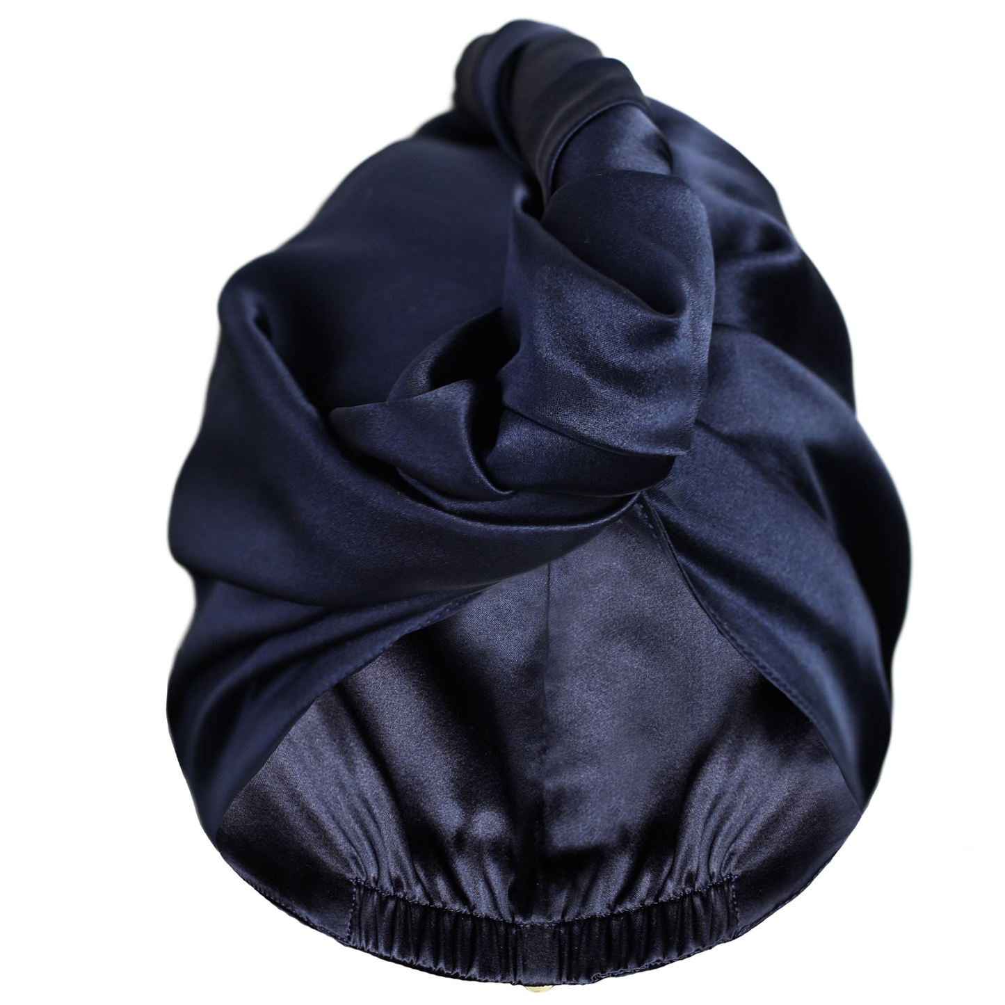 Qrown® Hedvábný turban ručník na vlasy – Námořnická modrá