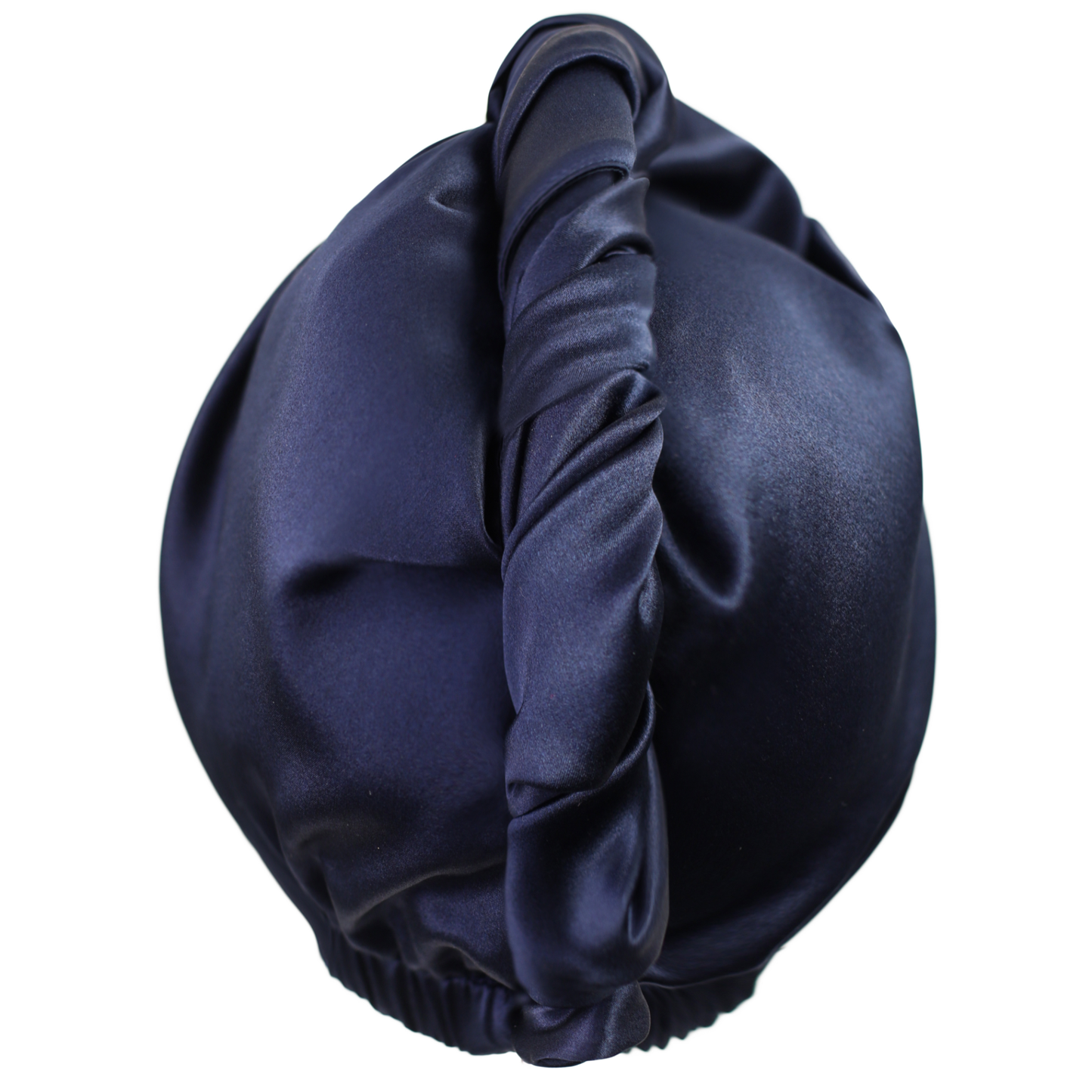 Qrown® Hedvábný turban ručník na vlasy – Námořnická modrá