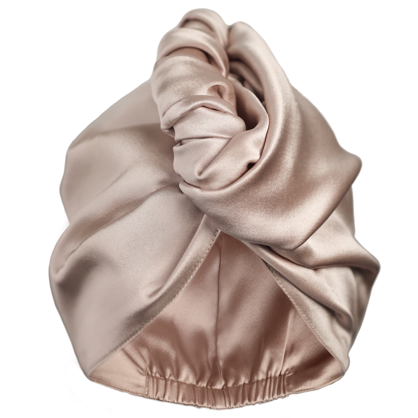 Qrown® Hedvábný turban ručník na vlasy – Champagne