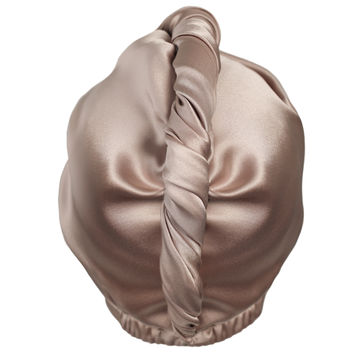 Qrown® Hedvábný turban ručník na vlasy – Champagne